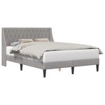 vidaXL Cadre de lit avec tête de lit Gris clair 140 x 200 cm Velours