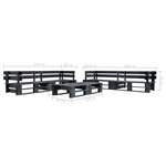 Canapés de jardin 220 x 66 x 55 cm palette 6 pièces noir bois 02_0013324