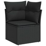 vidaXL Ensemble de canapé de jardin avec coussin 7 Pièces Noir