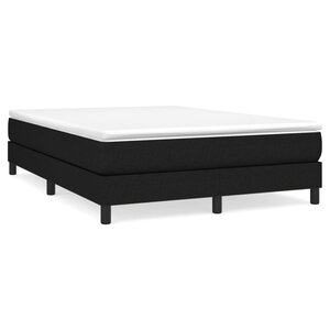 vidaXL Sommier à lattes de lit avec matelas Noir 140x190 cm Tissu