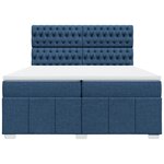 vidaXL Sommier à lattes de lit avec matelas Bleu 200x200 cm Tissu