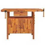 vidaXL Établi avec tiroir et étaux 124x52x83 cm Bois massif d'acacia