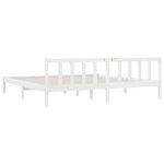 vidaXL Cadre de lit Blanc Bois de pin massif 180x200 cm Super King