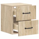 vidaXL Cabinet de chevet mural 2 pc Chêne Sonoma 34 5 x 33 x 40 cm