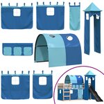 vidaXL Lit superposé sans matelas avec toboggan et rideaux 90x200 cm