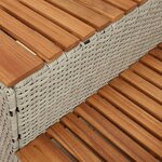 VidaXL Marche bain à remous gris clair 50x50x50 5 cm acacia massif