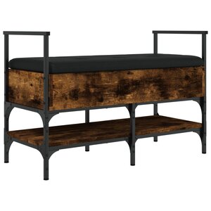 vidaXL Banc à chaussures chêne fumé 85 5x42x57 5 cm bois d'ingénierie