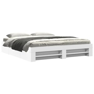 vidaXL Cadre de lit sans matelas blanc 180x200 cm bois d'ingénierie