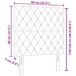 Tête de lit vidaXL avec boutons en cristal  capitonnée  noire  90 cm  velours