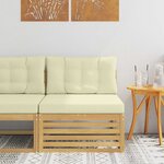 vidaXL Sofa de milieu extérieur Bois d'Acacia Massif Blanc