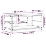 vidaXL Table basse chêne sonoma 90x49x40 cm bois d'ingénierie