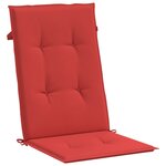 vidaXL Coussins de chaise de jardin dossier haut lot de 4 rouge tissu