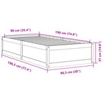 vidaXL Cadre de lit sans matelas blanc 90x190 cm bois de pin massif