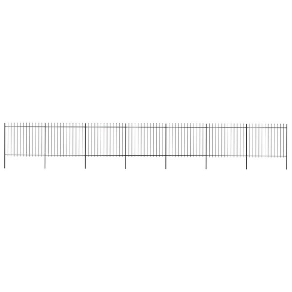 vidaXL Clôture de jardin avec dessus en lance Acier 11 9 x 1 5 m Noir