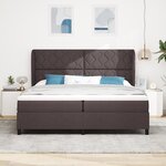 vidaXL Lit à ressorts avec matelas marron foncé  200x200 cm en tissu