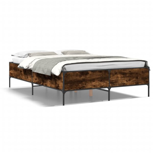 vidaXL Cadre de lit sans matelas chêne fumé 140x200 cm