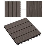 vidaXL Carreau de terrasse en relief 11 Pièces WPC 30x30 cm 1 m² Marron