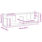 vidaXL Armoire murale 100x20x30 cm chêne fumé bois d'ingénierie