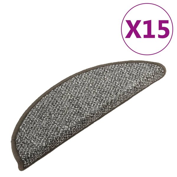 vidaXL Tapis de marches d'escalier 15 Pièces Anthracite 65x21x4 cm