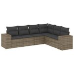 vidaXL Salon de jardin 6 Pièces avec coussins gris résine tressée