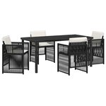 vidaXL Ensemble de salle à manger pour jardin 5 Pièces Noir Poly rotin