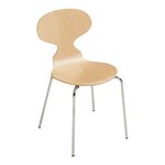 Lot de 4 chaises de salle à manger 80 x 47 x 48 cm moderne design robuste naturel / chrome 03_0009836