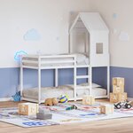 vidaXL Lit superposé sans matelas blanc 90x200 cm bois de pin massif