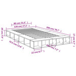 vidaXL Cadre de lit sans matelas gris béton 120x200 cm