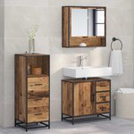 vidaXL Ensemble de mobilier de salle de bain 3 Pièces Bois Ancien