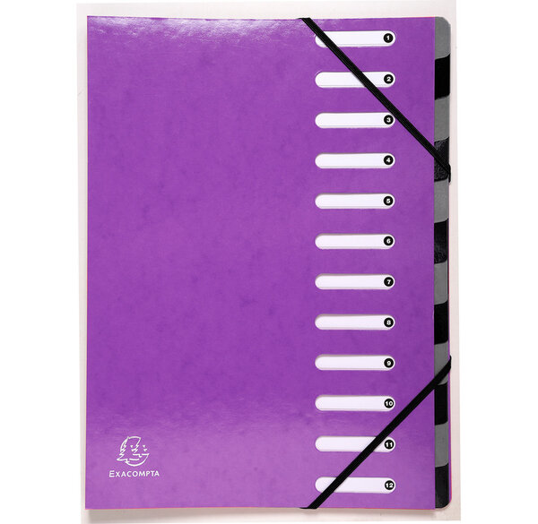 Trieur Harmonika A4 12 Compartiment Iderama violet EXACOMPTA