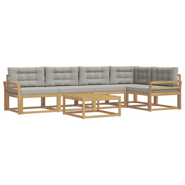 vidaXL Ensemble de canapés d'extérieur 6 pc Blanc et gris clair