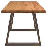 vidaXL Table à manger avec bord naturel 200x80x74 cm bois massif chêne