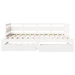 vidaXL Lit de jour avec gigogne et tiroirs sans matelas blanc 80x200cm
