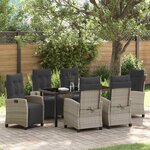 vidaXL Ensemble de salle à manger pour jardin 7 Pièces Gris clair