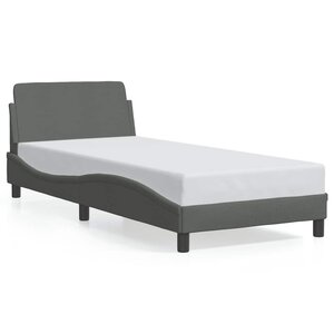 vidaXL Cadre de lit Dover gris foncé 90x190 cm tissu