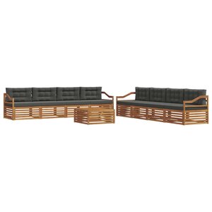 vidaXL Ensemble de canapés d'extérieur 9 pc Naturel et Anthracite