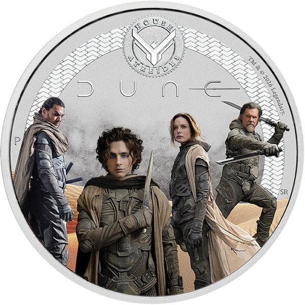Monnaie HOUSE ATREIDES Dune 1/2 Oz Argent 50 Cents Tuvalu 2026 (PRÉCOMMANDE)