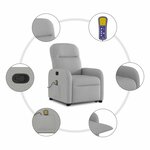 vidaXL Fauteuil de massage inclinable gris nuage tissu