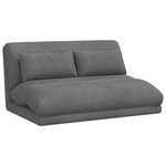 vidaXL Fauteuil de sol ajustable Gris foncé Velours