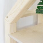 Lit cabane avec étagère 90 x 180 verni