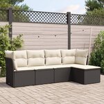 vidaXL Salon de jardin 5 Pièces avec coussins noir résine tressée