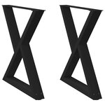 vidaXL Pieds de table à manger 2 pièces Noir 80 x (72-73 3) cm Acier