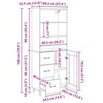 vidaXL Haut Armoire Chêne noir 69 5 x 34 x 180 cm Bois d'ingénierie