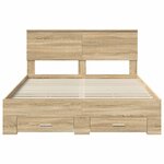 vidaXL Cadre de lit Chêne Sonoma 135 x 190 cm Bois d'ingénierie