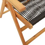 vidaXL Chaises inclinables de jardin lot de 4 noir bois massif acacia