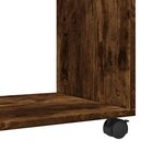 vidaXL Table d'appoint avec roues chêne fumé bois d'ingénierie