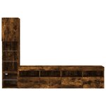 vidaXL Unités murales TV avec LED 4 Pièces chêne fumé bois d'ingénierie