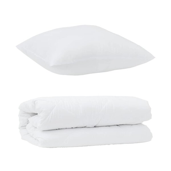 vidaXL Duvet avec Oreiller 2 Pièces Blanc 135 x 200 cm Microfibre