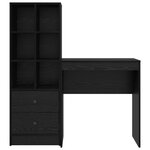 vidaXL Bureau avec tiroir avec étagère avec stockage 2 Pièces Chêne noir