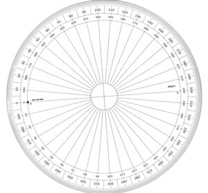 Rapporteur cercle entier grades Ø 30 cm